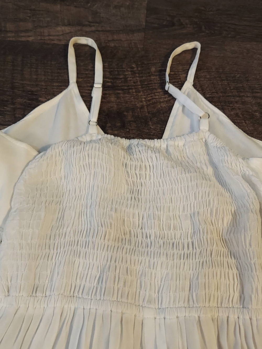 Boho Me White Maxi Sundress with Crochet Waist and Ruffle Hem Size S - Picture 4 of 9